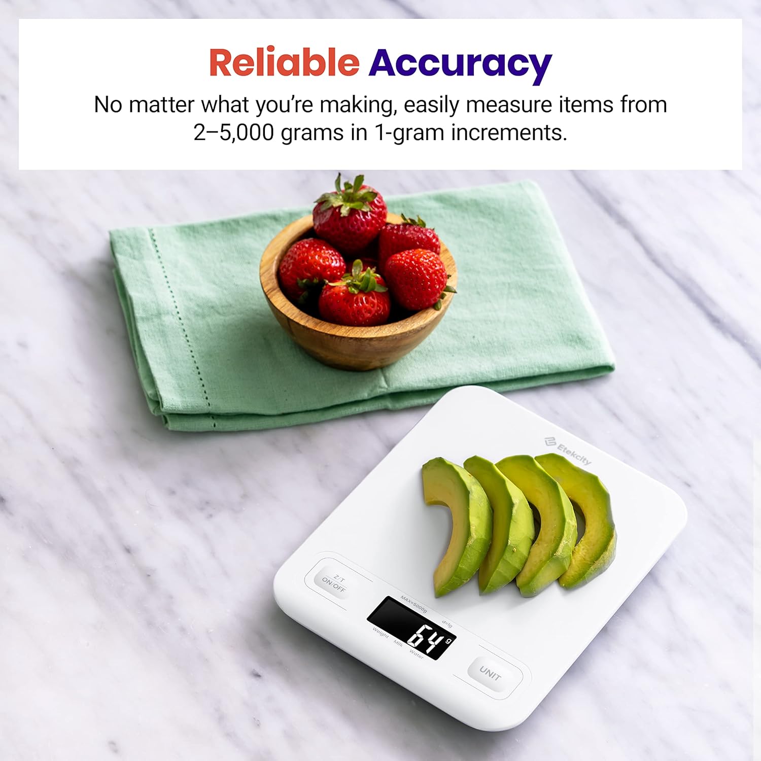 Etekcity Food Kitchen Scale, Digital Grams and Ounces for Weight Loss,