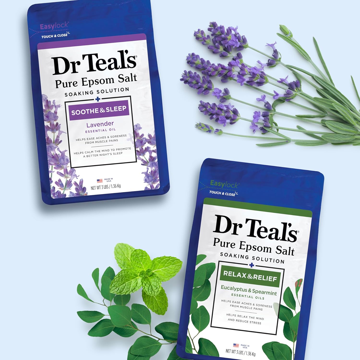 Dr Teal's Epsom Salt Magnesium Soak, Soothe & Sleep with Lavender,