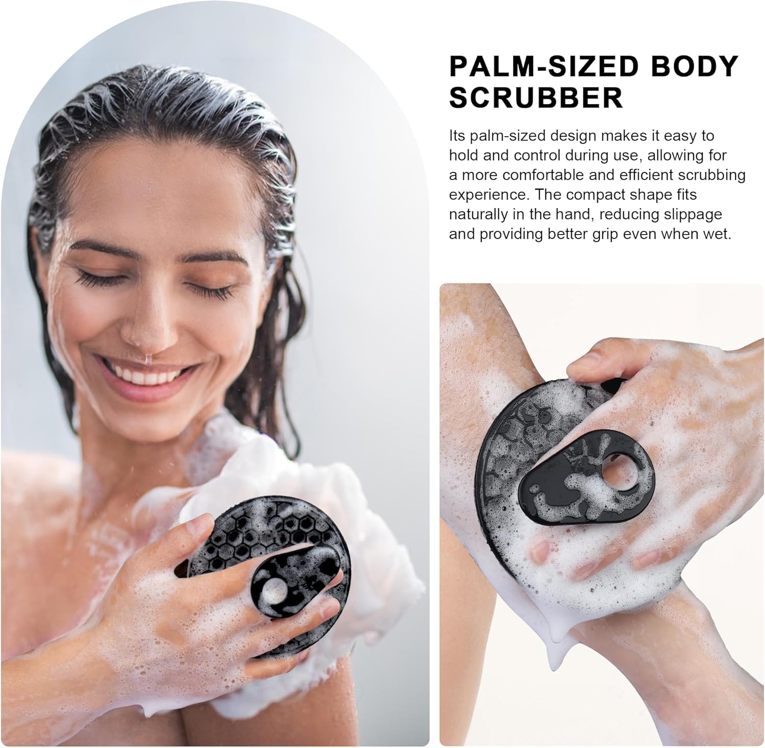 INNERNEED Food-Grade Soft Silicone Body Scrubber Shower Brush Handheld Cleansing Skin Brush,