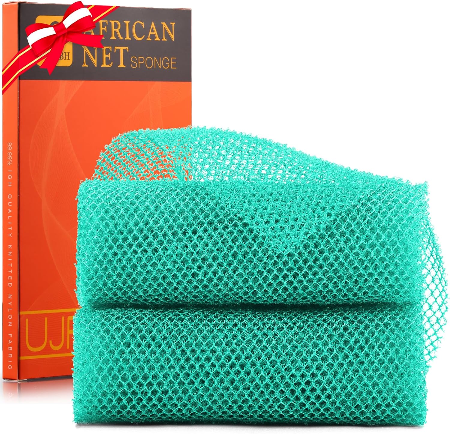 UJFQBH 3 Pieces African Bath Sponge African Net Long Net Bath Sponge Exfoliating Shower Body Scrubber Back Scrubber Skin Smoother