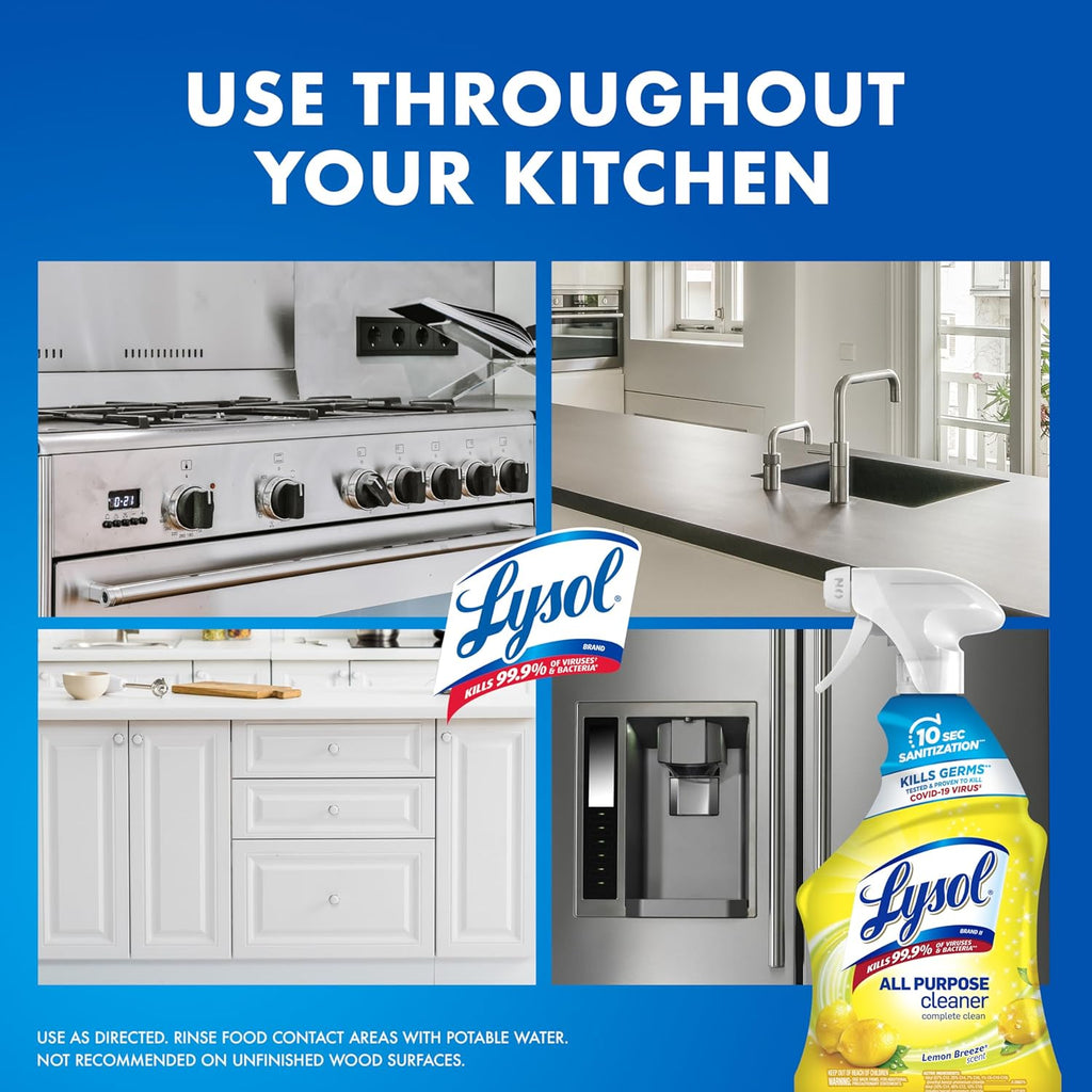 Lysol All Purpose Cleaner Spray, Multi-Purpose Disinfecting Spray, Kitchen & Bathroom Cleaner,