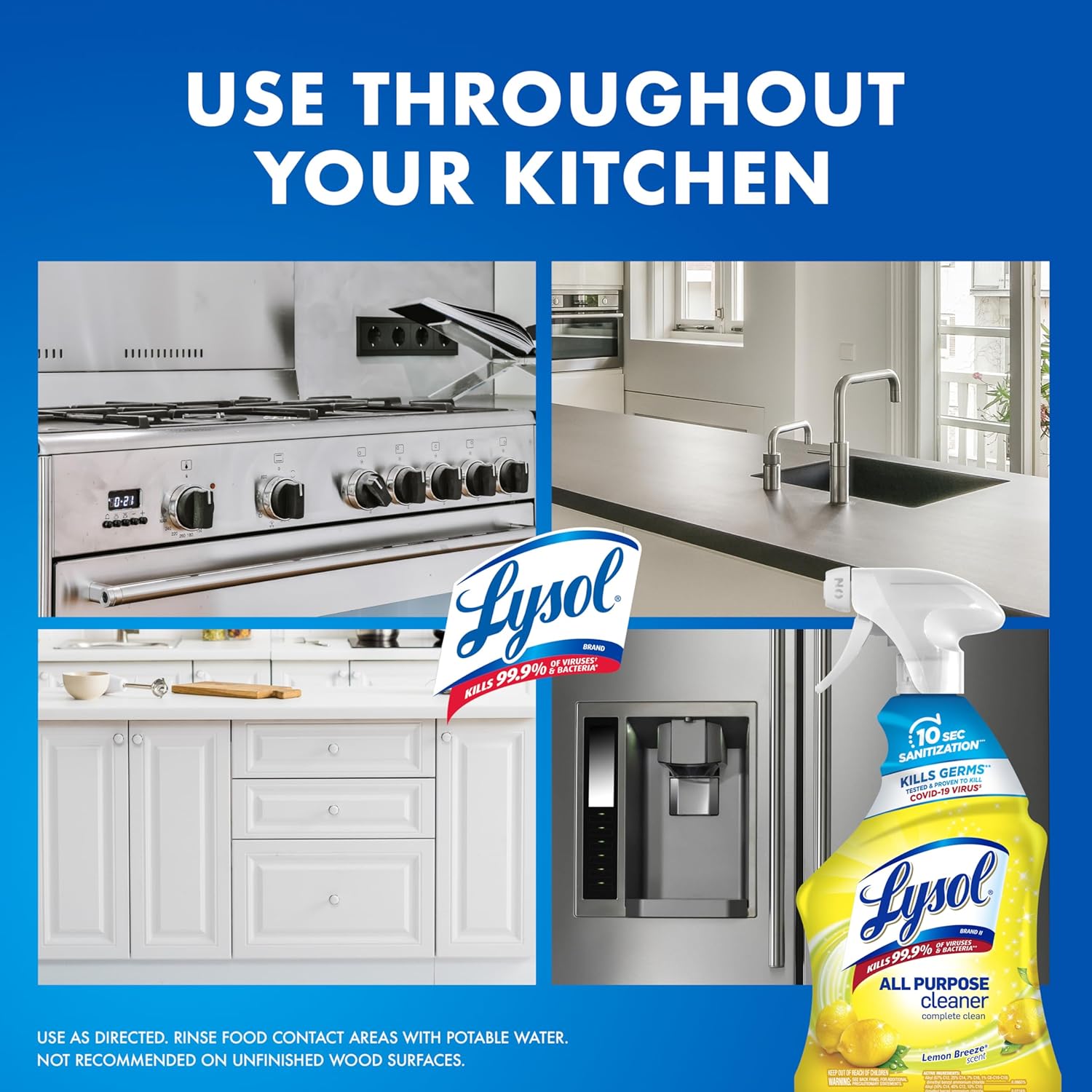 Lysol All Purpose Cleaner Spray, Multi-Purpose Disinfecting Spray, Kitchen & Bathroom Cleaner,