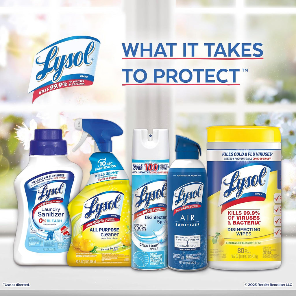 Lysol Disinfectant Spray, Household Essential Cleaning Supplies, Multi-Purpose Room Spray, A