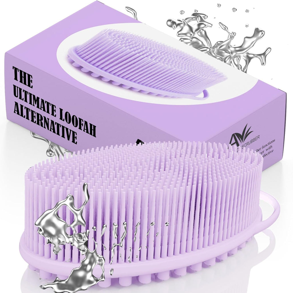 Avilana Silicone Body Scrubber – Gentle Shower Brush & Loofah Alternative – Silver-Infused Options – Fast-Drying, Hygienic
