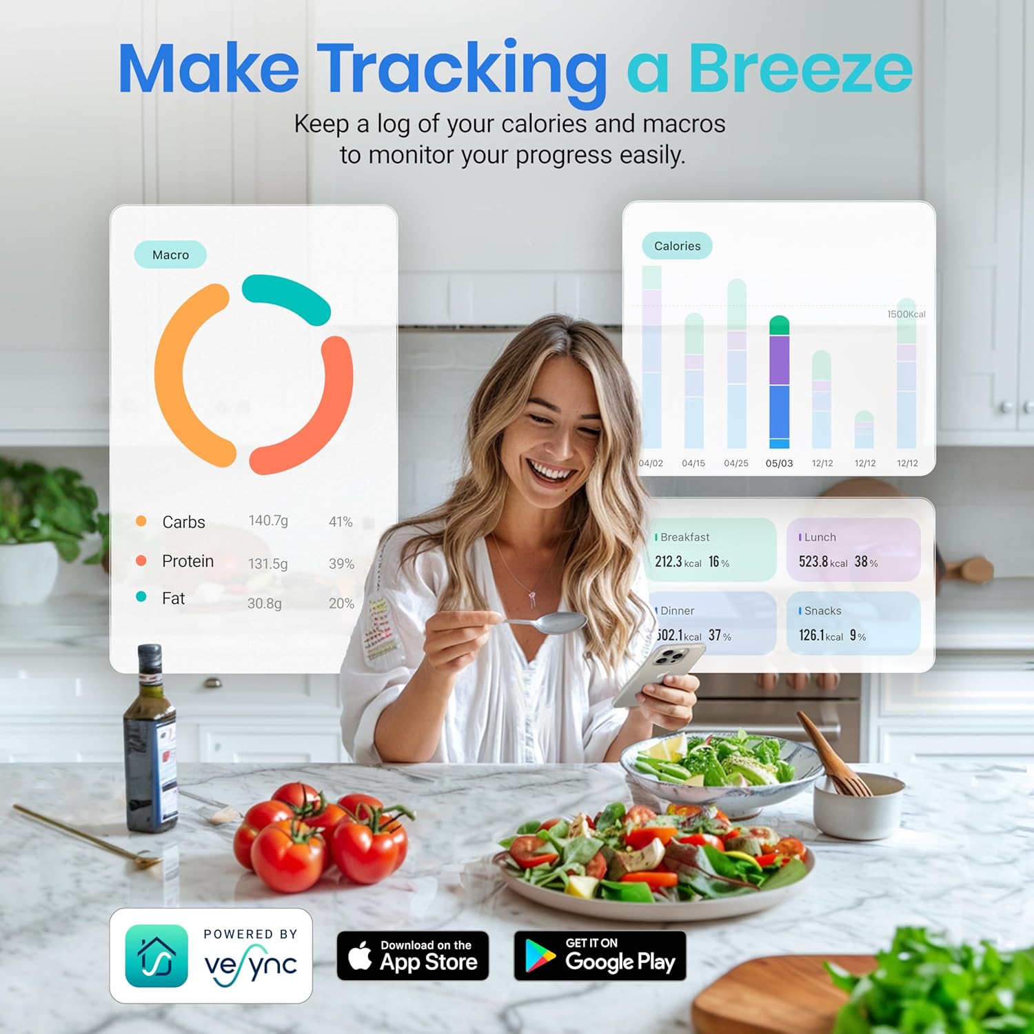 Etekcity Food Kitchen Scale, Digital Grams and Ounces for Weight Loss,