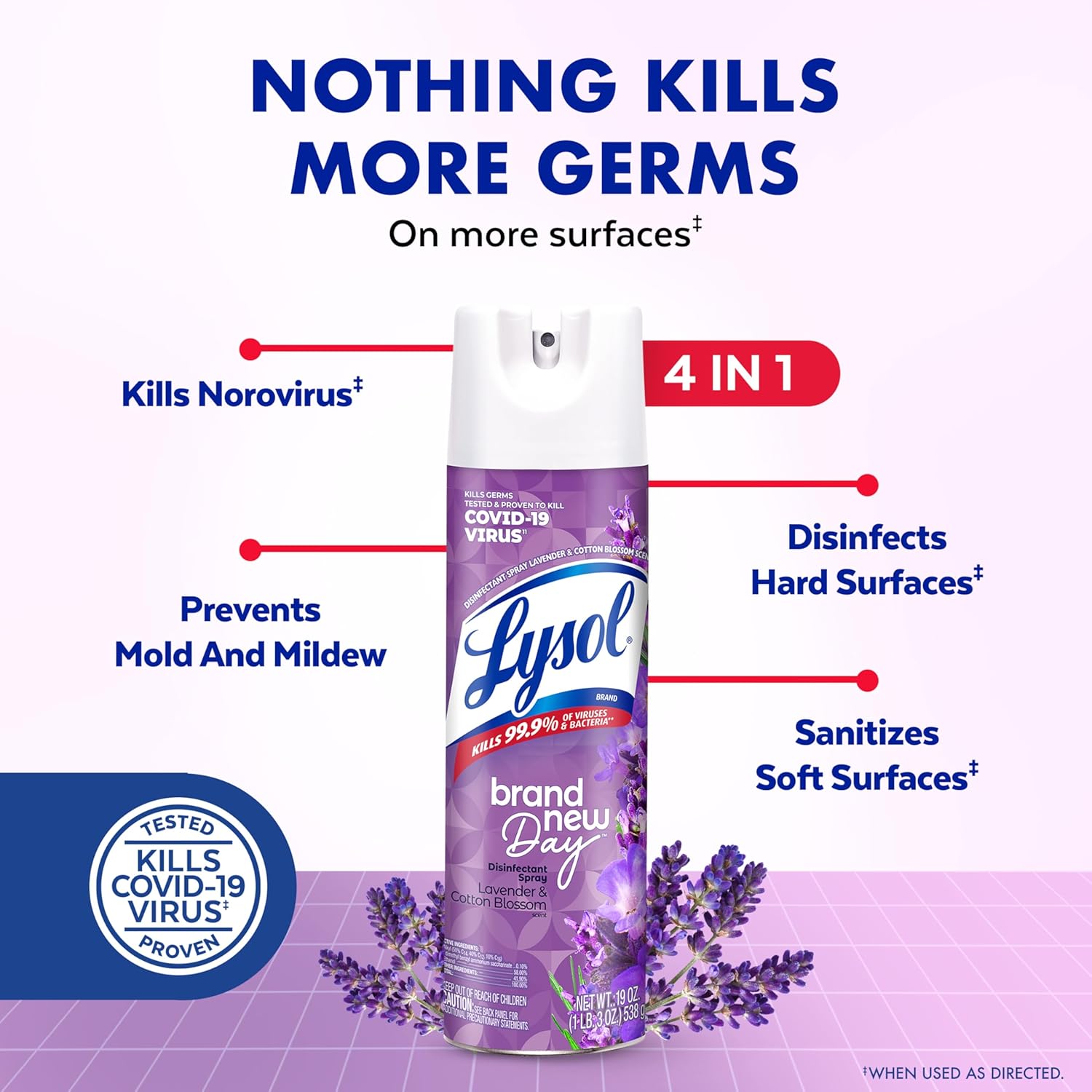 Lysol Disinfectant Spray, Household Essential Cleaning Supplies, Multi-Purpose Room Spray, A