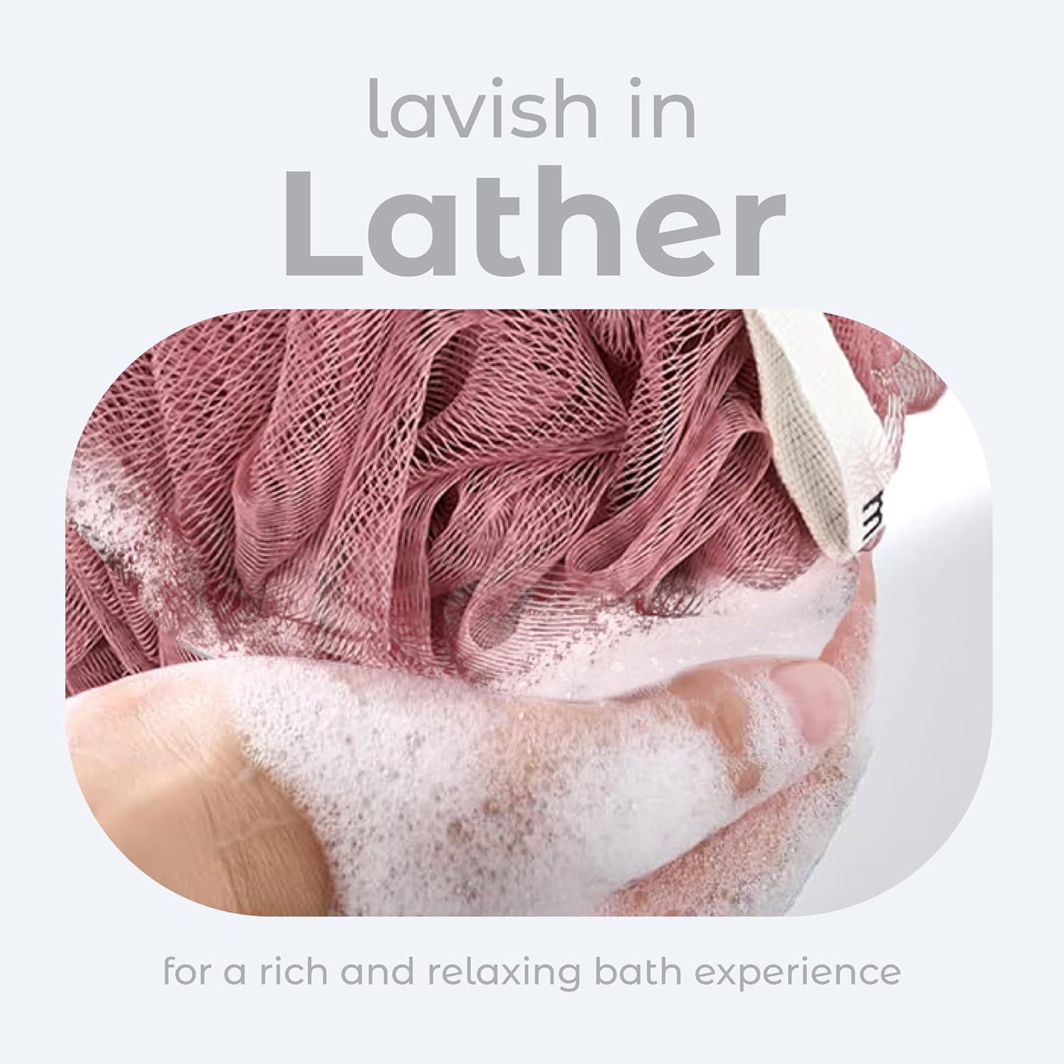 MainBasics Bath Shower Loofah Sponge Pouf Body Scrubber Exfoliator Body Wash Sponge