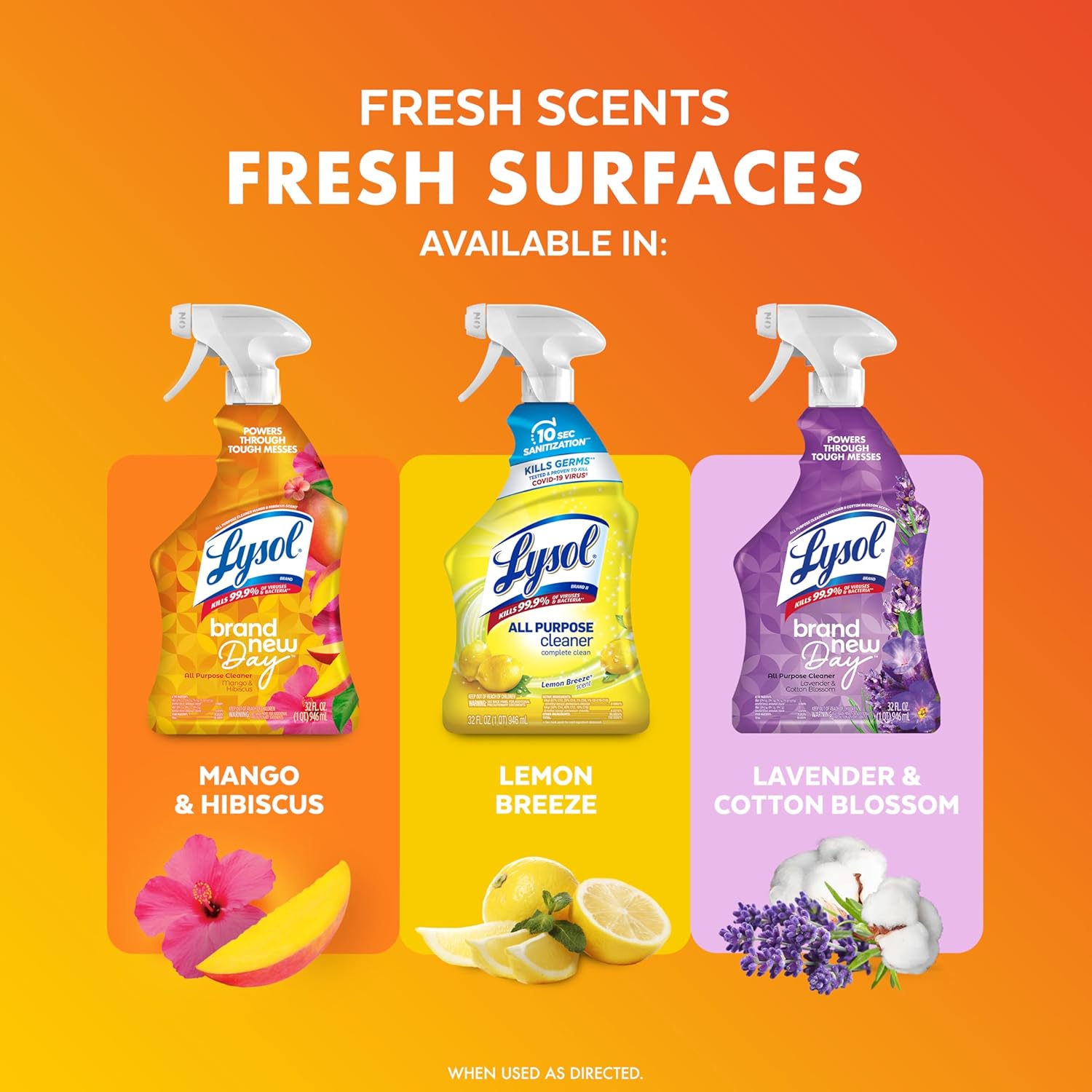 Lysol All Purpose Cleaner Spray, Multi-Purpose Disinfecting Spray, Kitchen & Bathroom Cleaner,