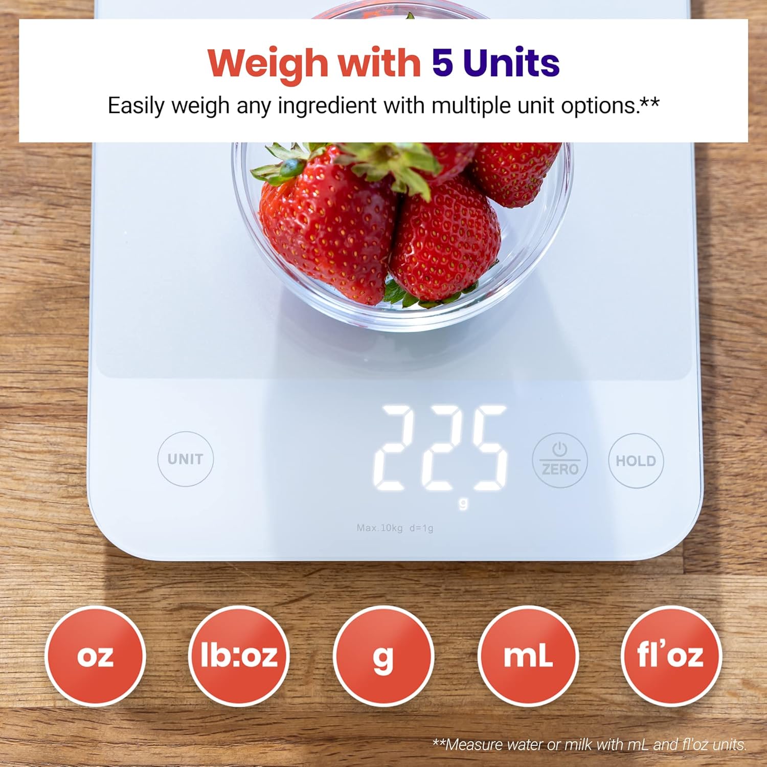 Etekcity Food Kitchen Scale, Digital Grams and Ounces for Weight Loss,