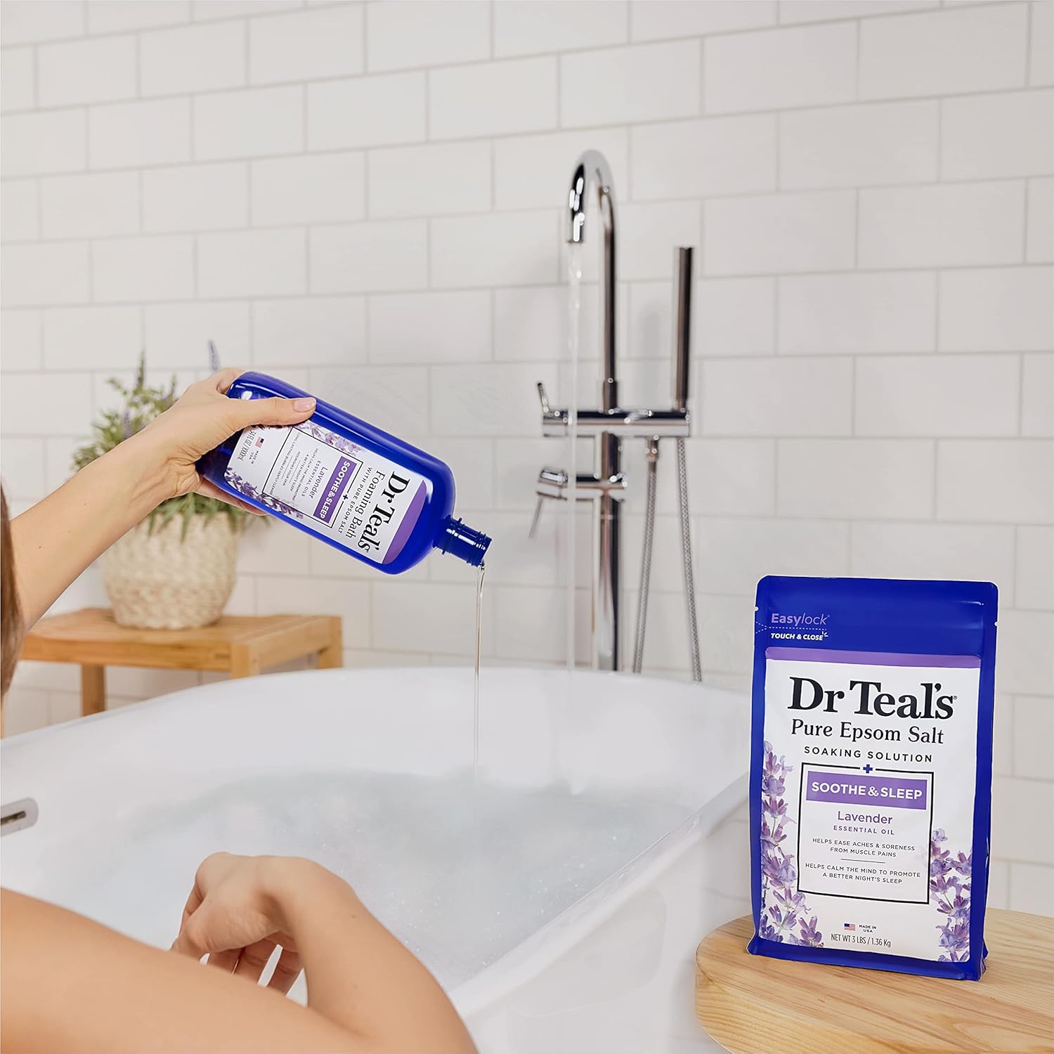 Dr Teal's Epsom Salt Magnesium Soak, Soothe & Sleep with Lavender,