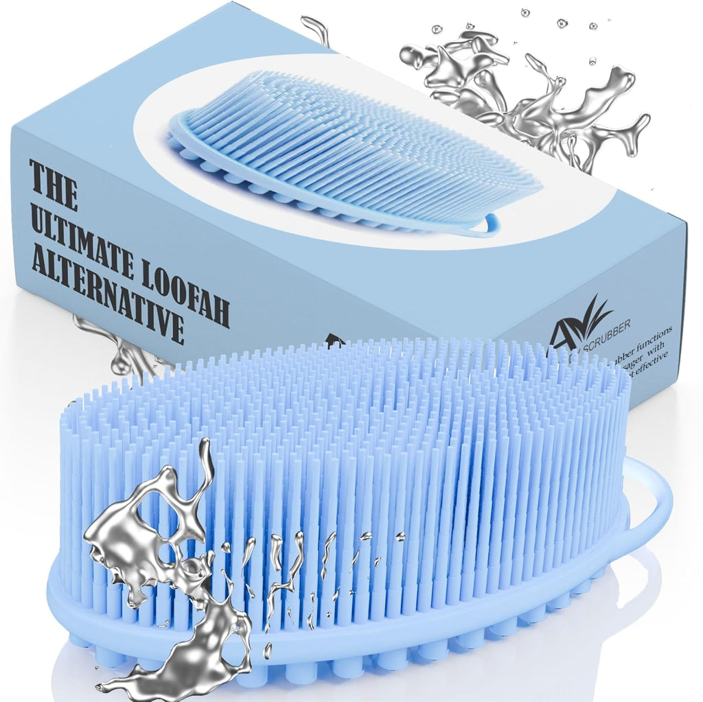 Avilana Silicone Body Scrubber – Gentle Shower Brush & Loofah Alternative – Silver-Infused Options – Fast-Drying, Hygienic