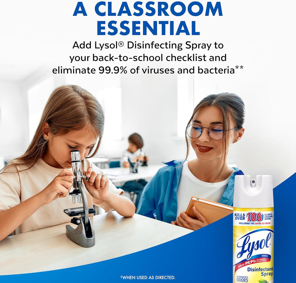 Lysol Disinfectant Spray, Household Essential Cleaning Supplies, Multi-Purpose Room Spray, A