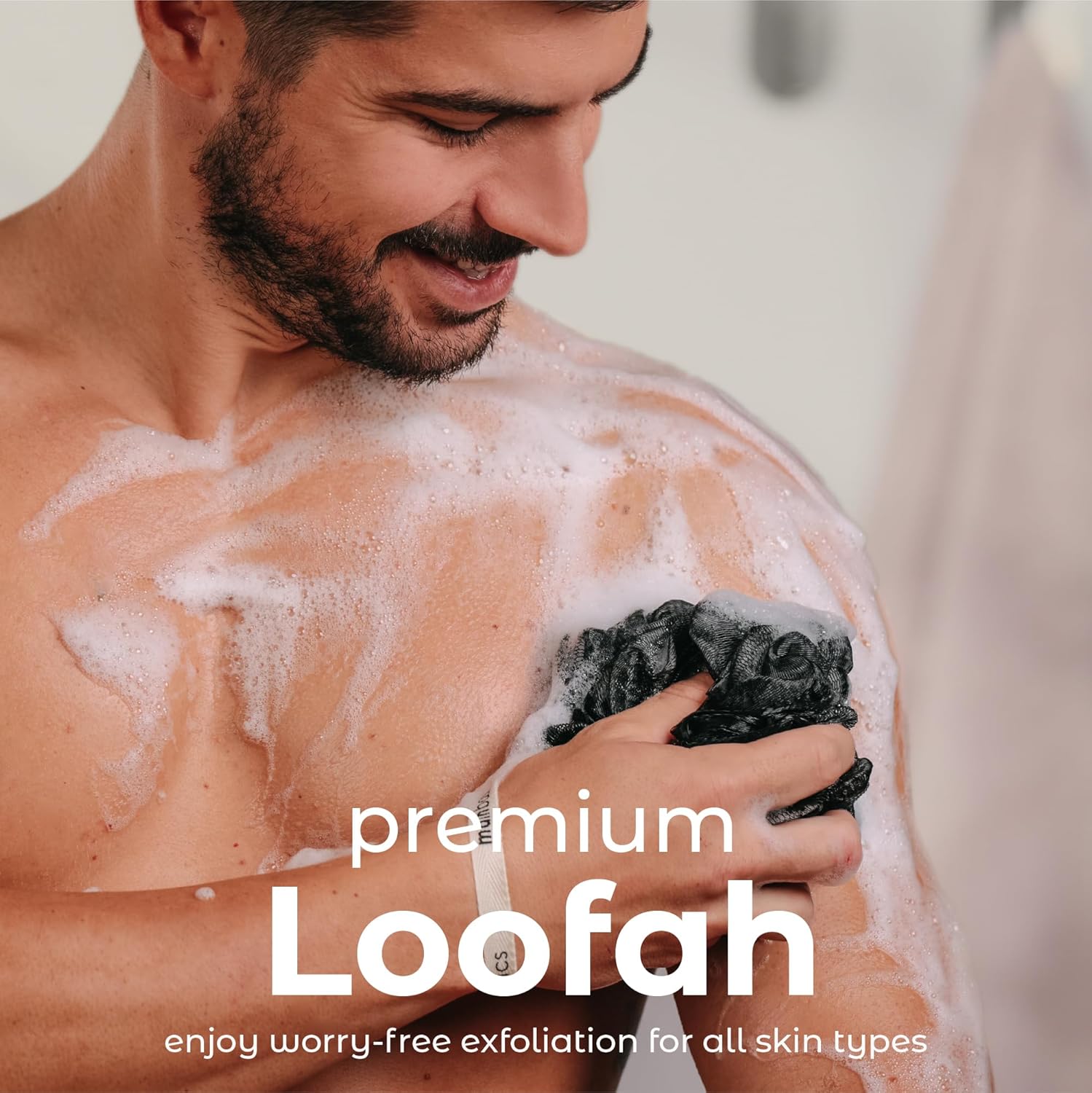 MainBasics Bath Shower Loofah Sponge Pouf Body Scrubber Exfoliator Body Wash Sponge