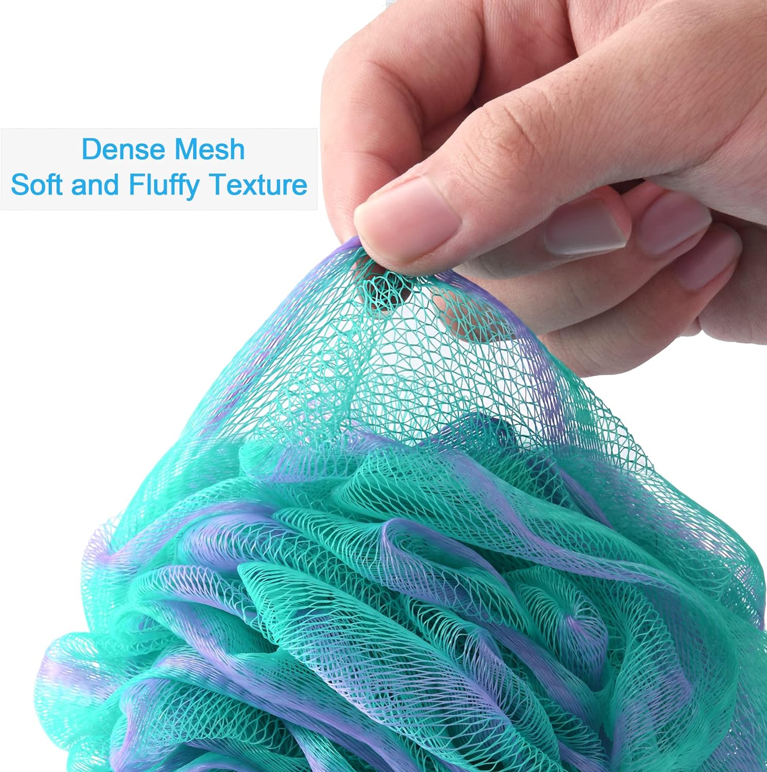 AmazerBath Loofah Sponge 75g/Piece, Exfoliating Bath Sponge Body Scrubber - Loofa Set of 4 Flower Color