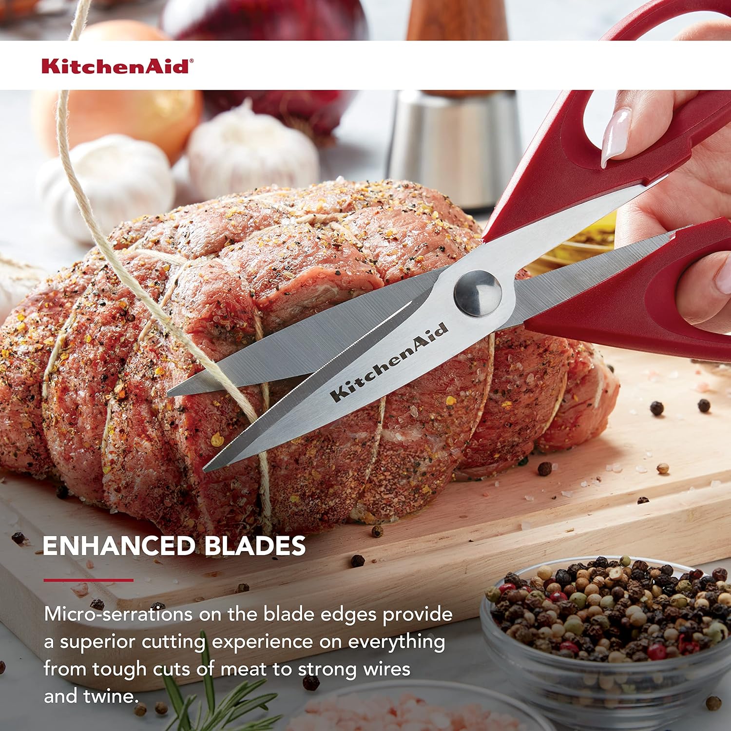 KitchenAid All Purpose Kitchen Shears with Protective Sheath Durable Stainless Steel Scissors,