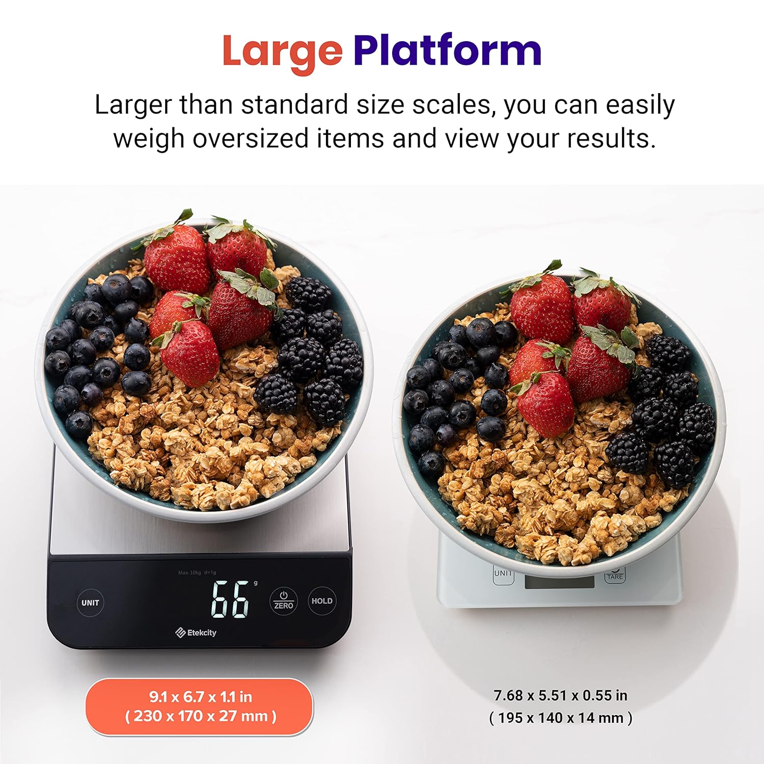 Etekcity Food Kitchen Scale, Digital Grams and Ounces for Weight Loss,