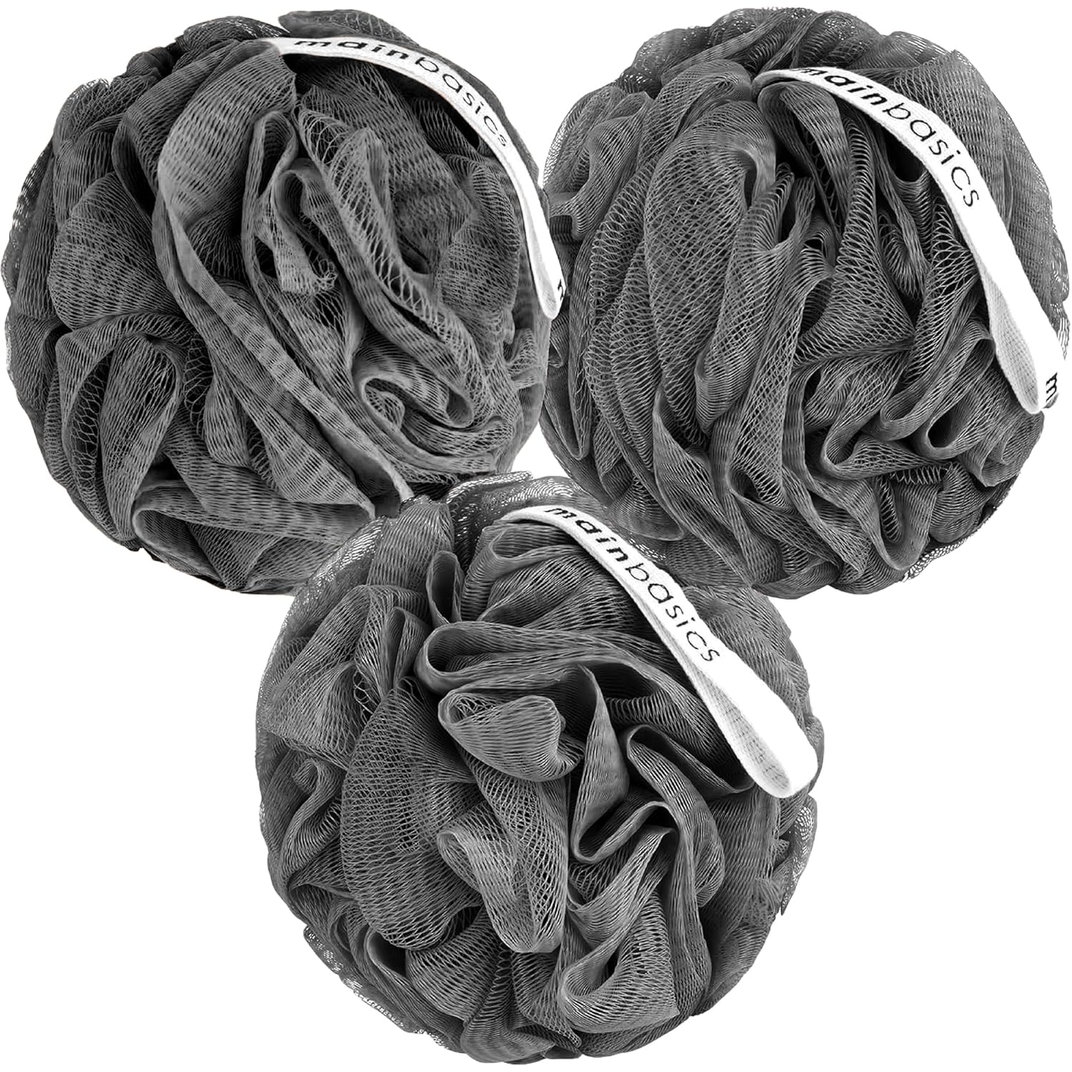 MainBasics Bath Shower Loofah Sponge Pouf Body Scrubber Exfoliator Body Wash Sponge