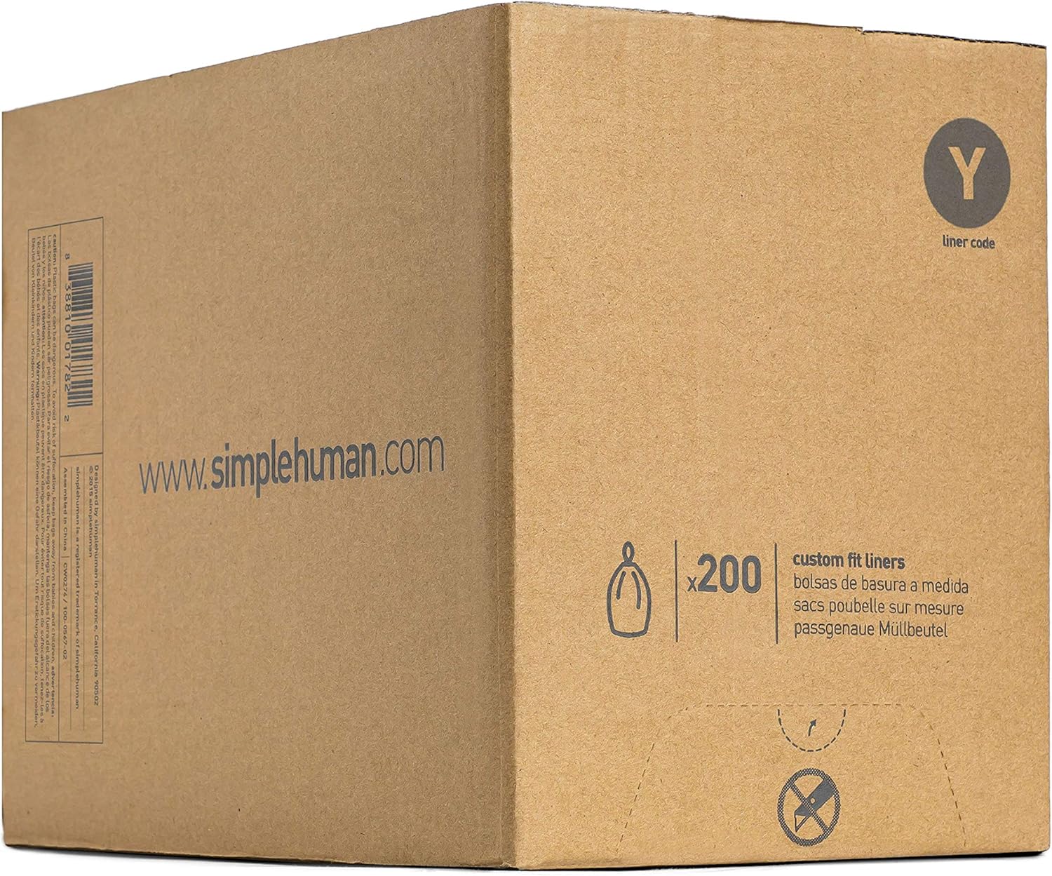 simplehuman Code H 100 Count, Dispenser Pack Custom Fit Liners